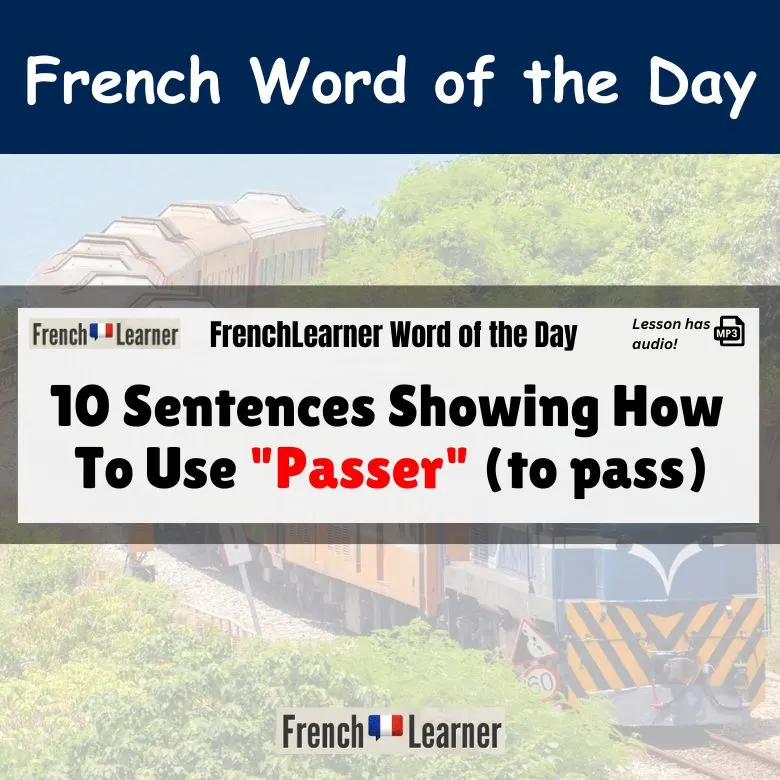 Passer - French verb meaning "to pass".