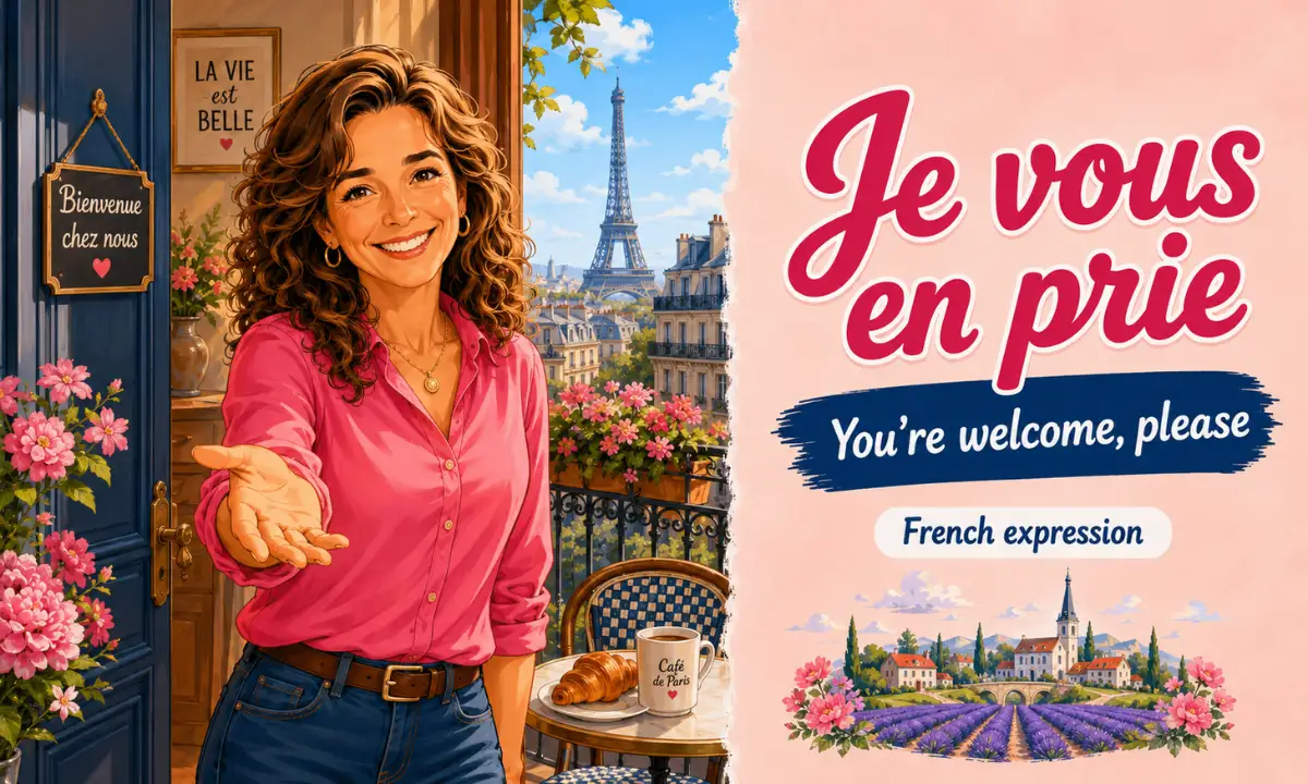 Je vous en prie – You're welcome, please – French expression