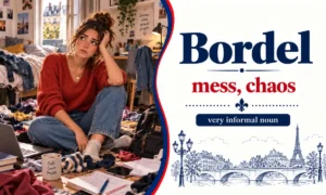 Bordel – Mess, chaos – Very informal noun