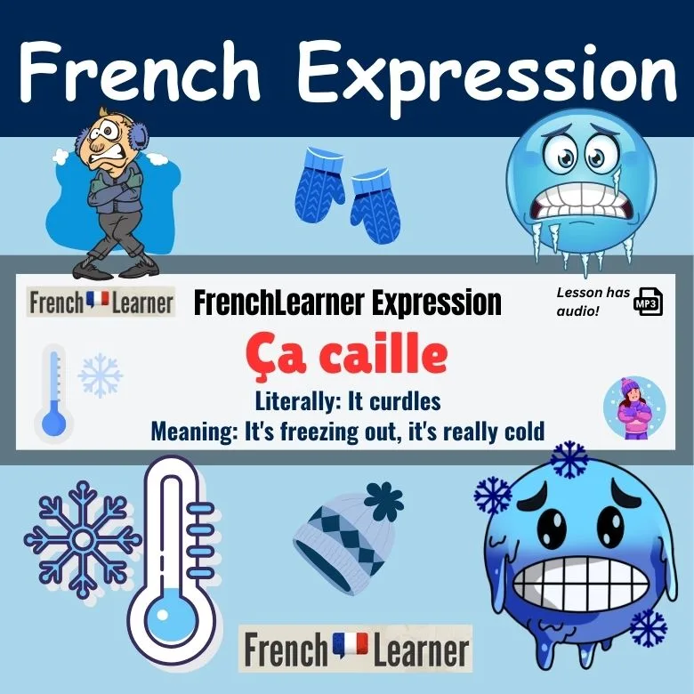 Ça caille - French expression meaning: It's freezing out, it's really cold.