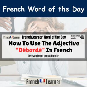 Débordé - French adjective meaning overwhelmed, snowed under.