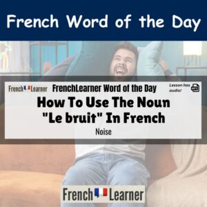 Bruit - French masculine noun meaning noise.