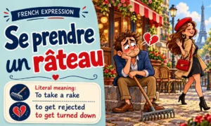 Se prendre un râteau – To get rejected, to get turned down – French expression