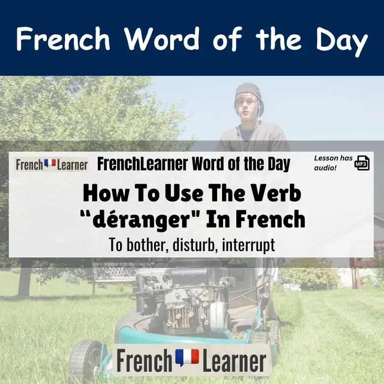 Déranger - French verb meaning to bother, disturb, interrupt.
