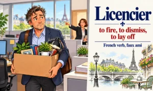 Licencier β To fire, to dismiss, to lay off β French verb