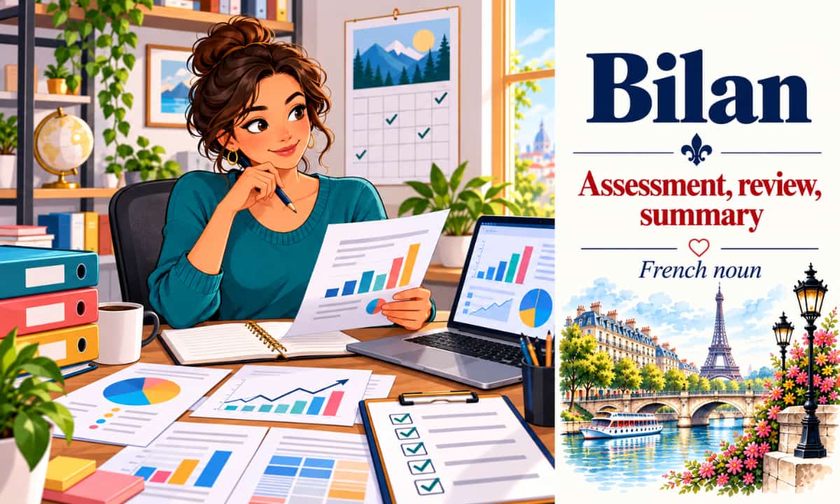 Bilan – Assessment, review, summary – French noun