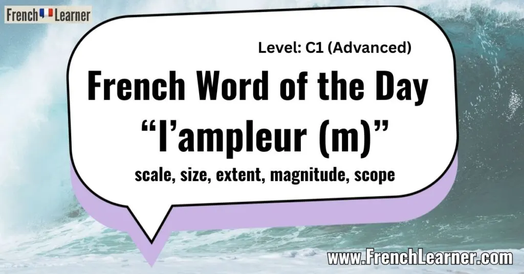 French Word of the Day “l’ampleur (m)” scale, size, extent, magnitude, scope