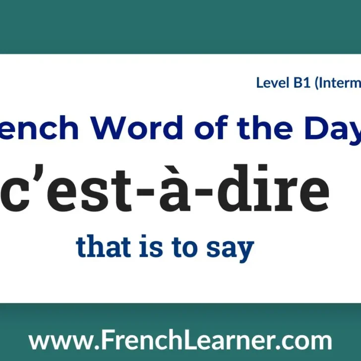 C’est-à-dire (That is to say)