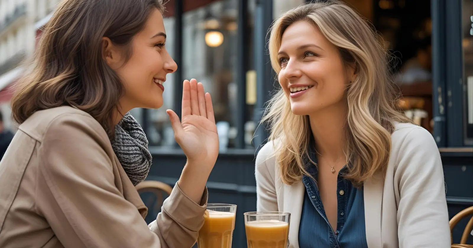 A French conversation at a Paris café, with one person nodding in agreement — a natural example of how “effectivement” is used to confirm information.
