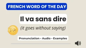 French Word of the Day – il va sans dire – pronunciation, audio, and examples