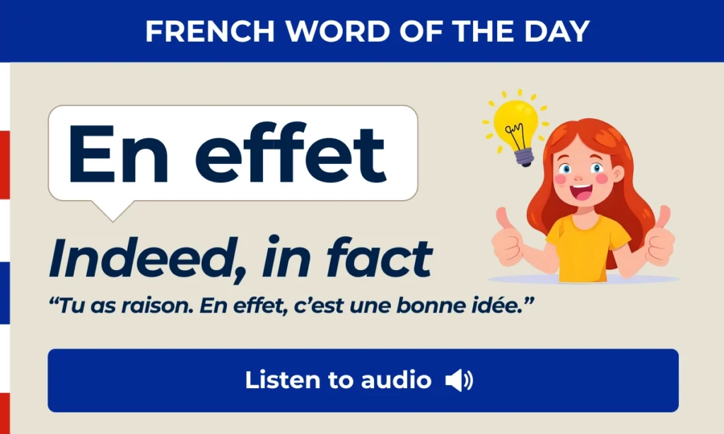 French Word of the Day – En effet – Indeed, in fact