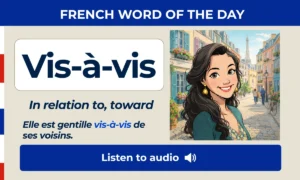 Vis-à-vis – In relation to, toward – French Word of the Day