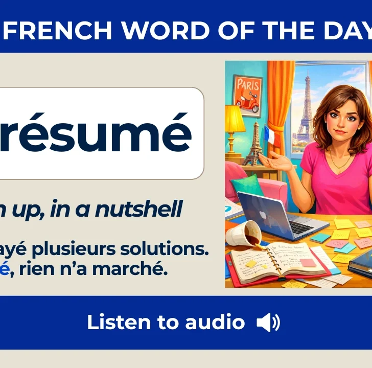 En r&eacute;sum&eacute; &mdash; Meaning, Pronunciation, and Examples in French