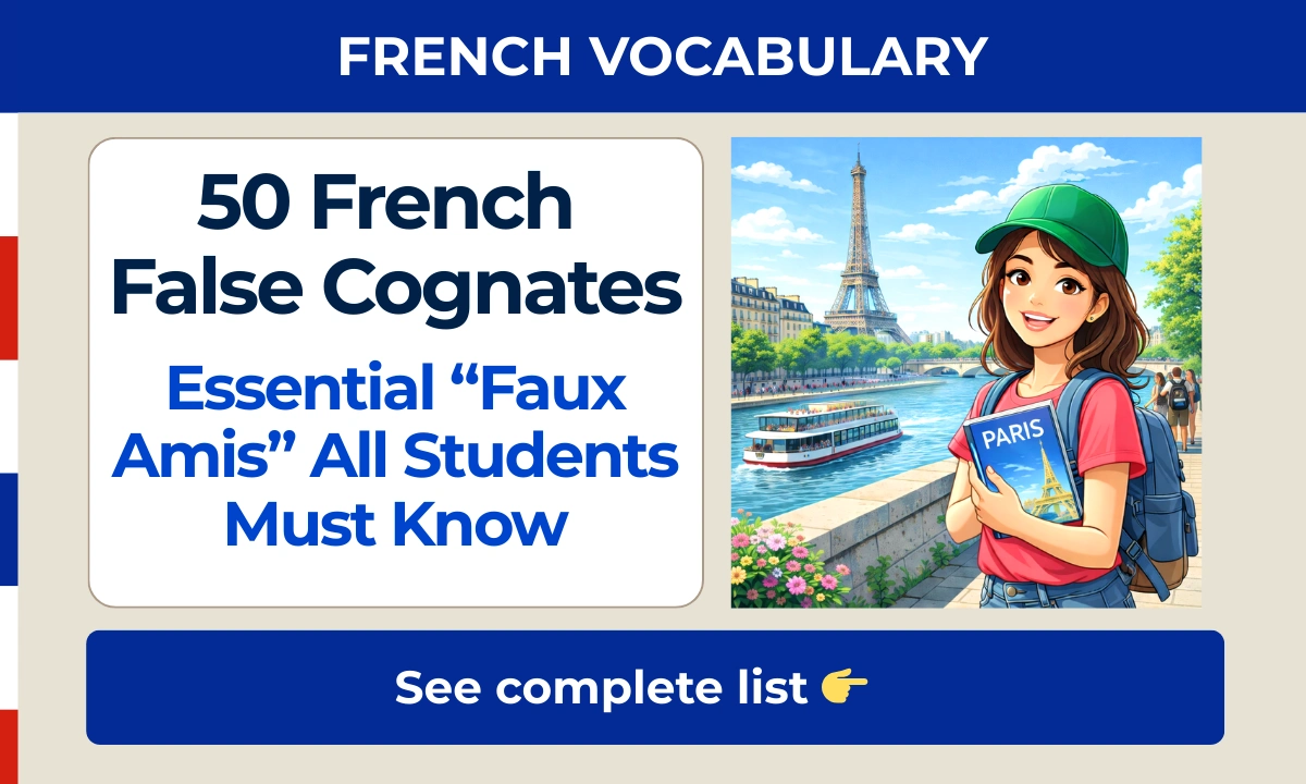 50 French False Cognates &ndash; Essential &ldquo;Faux Amis&rdquo; All Students Must Know