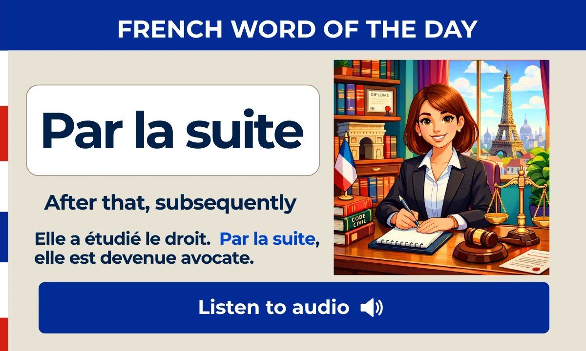 Par la suite &ndash; After that, subsequently &ndash; French Word of the Day