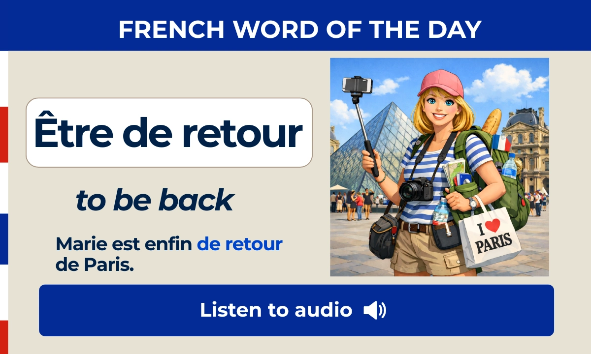 &Ecirc;tre de retour &ndash; to be back &ndash; French Word of the Day
