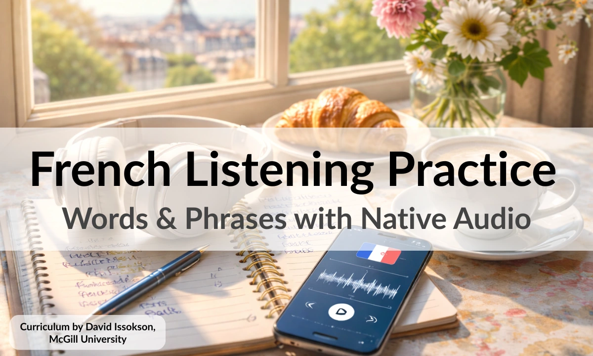 French Listening Practice &mdash; Words & Phrases with Native Audio.