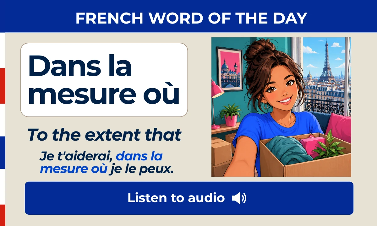 Dans la mesure o&ugrave; &ndash; To the extent that &ndash; French Word of the Day
