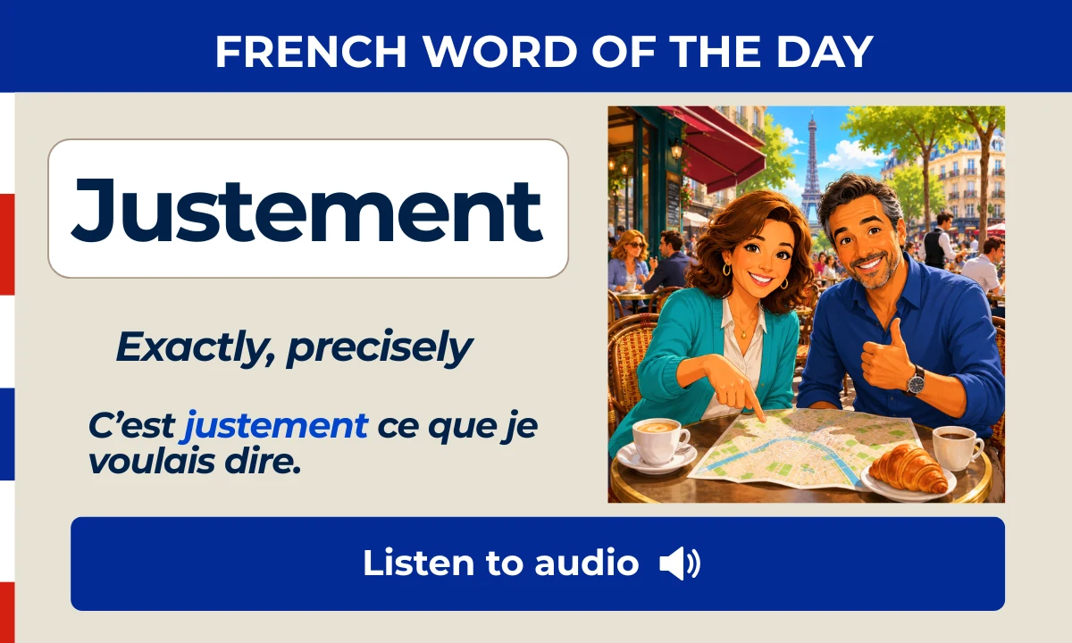 Justement &ndash; Exactly, precisely &ndash; French Word of the Day