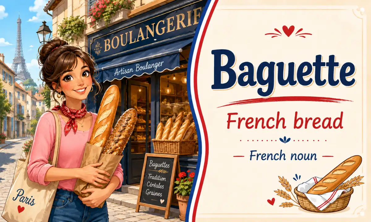 Baguette – French bread – French noun – French Word of the Day